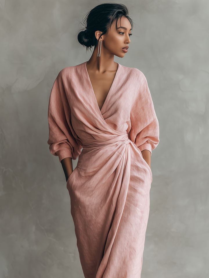 Lena | V-Neck Relaxed Maxi Dress