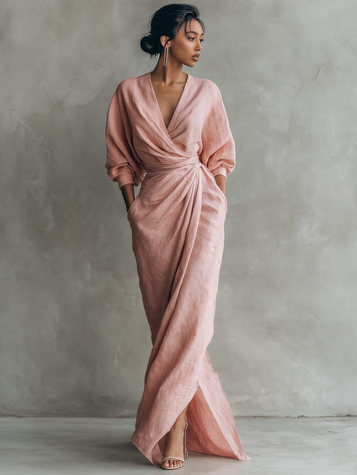 Lena | V-Neck Relaxed Maxi Dress
