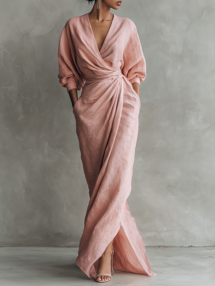 Lena | V-Neck Relaxed Maxi Dress
