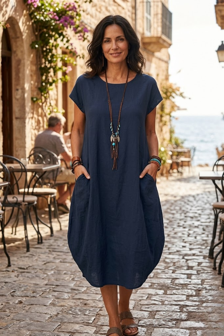 Mila | Relaxed Pocket Midi Dress