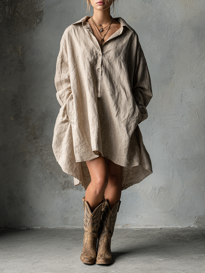 Blythe | Loose Button Lapel Mini Dress