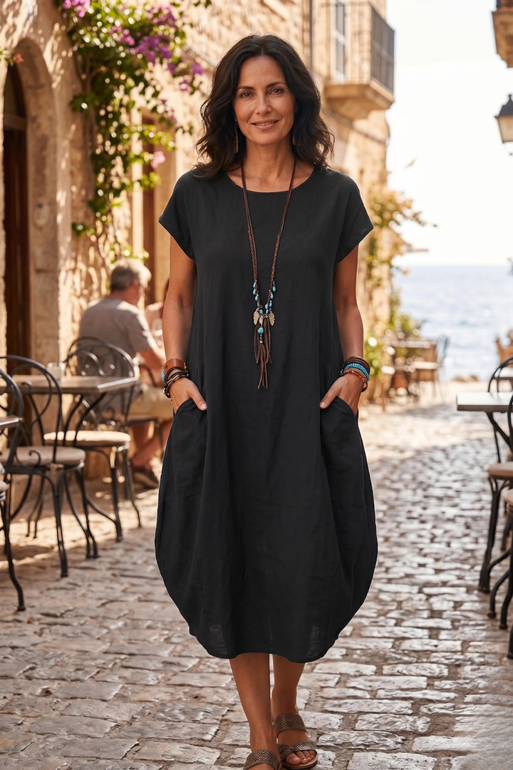 Mila | Relaxed Pocket Midi Dress