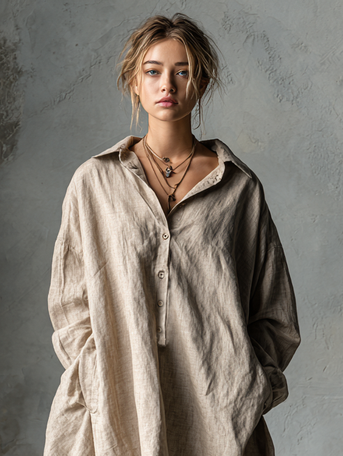 Blythe | Loose Button Lapel Mini Dress