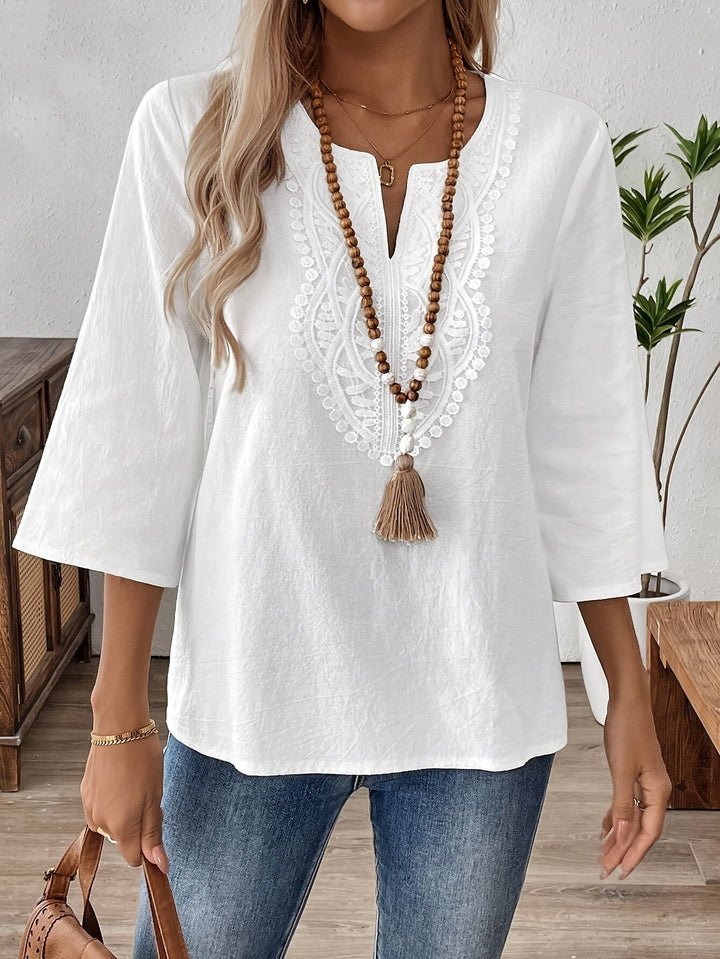 Martha | V-Neck Short Sleeve Shirt