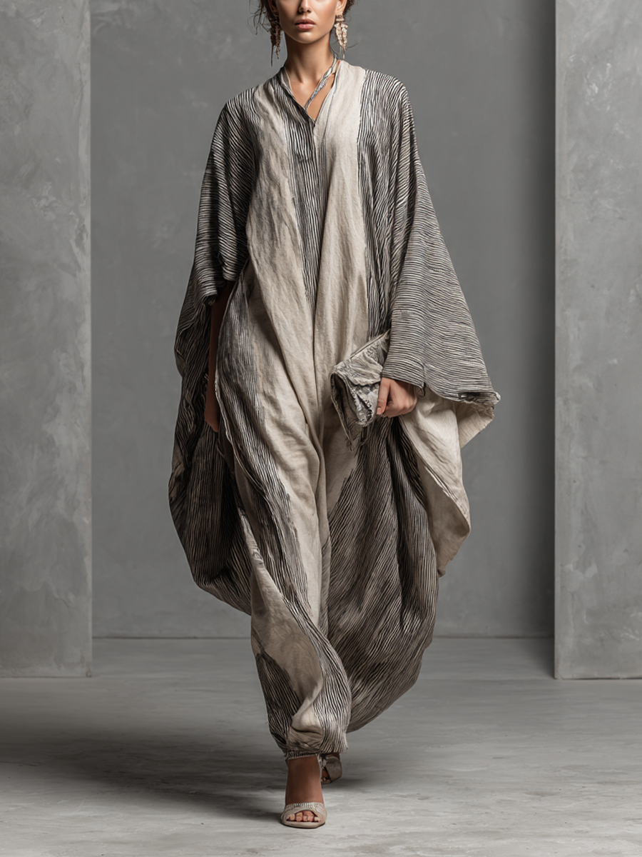 Kaia | Striped Kaftan Maxi Dress