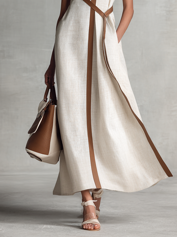 Eden | Tie-Waist V-Neck Midi Dress