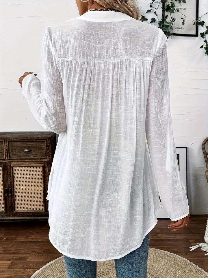 Glenda | Floral Embroidery Lace Blouse