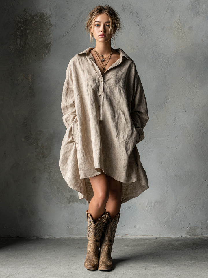 Blythe | Loose Button Lapel Mini Dress