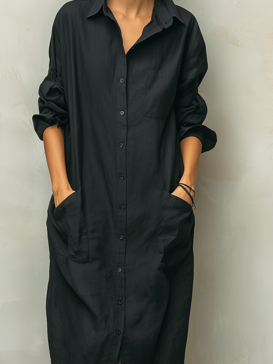 Blair | Long Sleeve Shirt Collar Dress