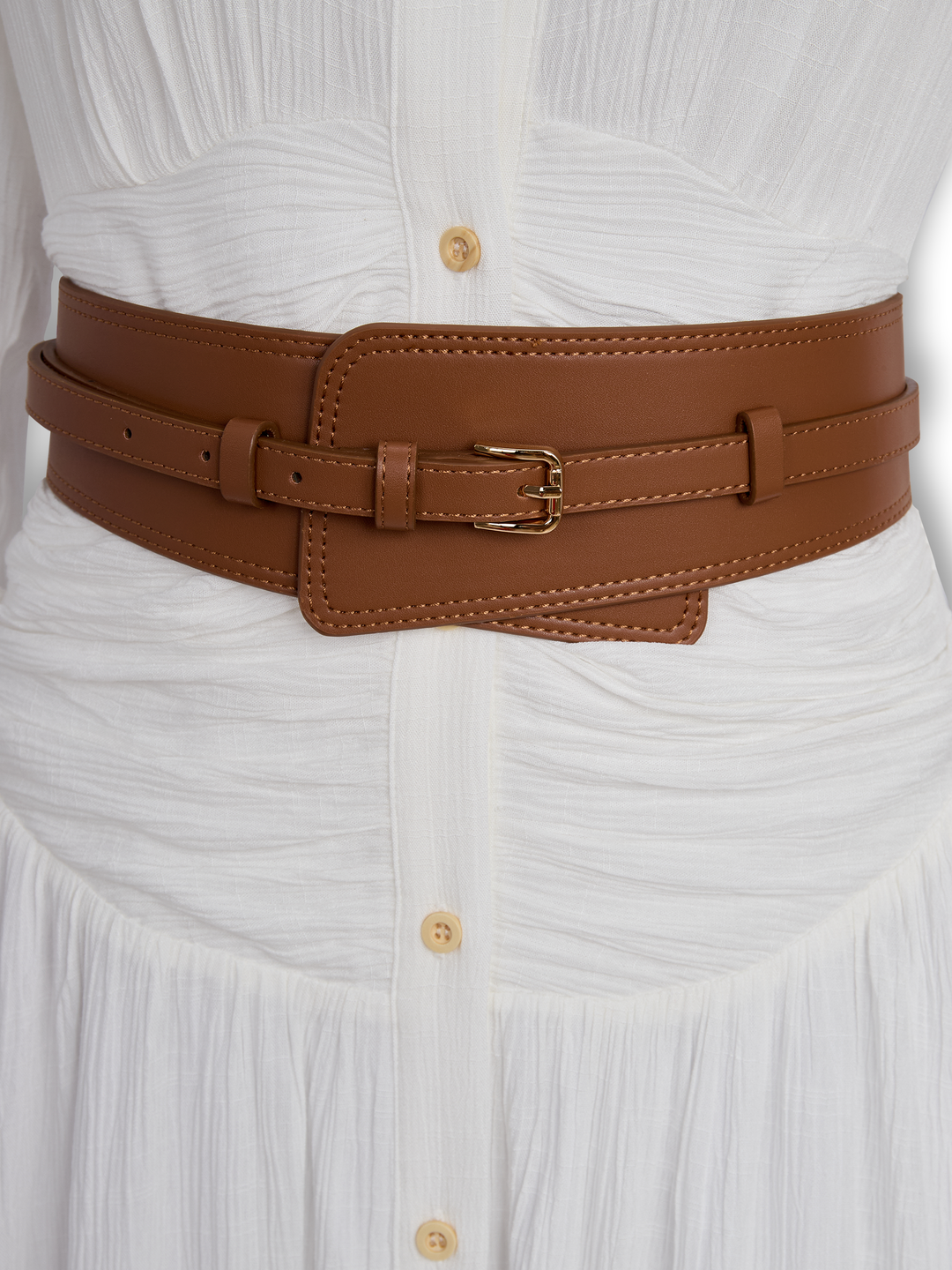 Esme | Pleated Single-Breasted Maxi Dress