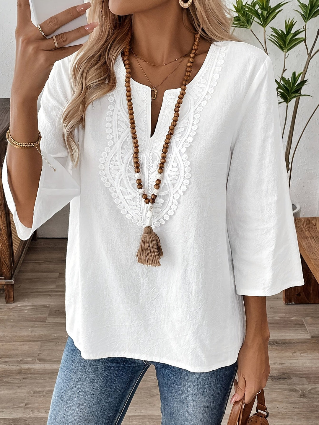 Martha | V-Neck Short Sleeve Shirt
