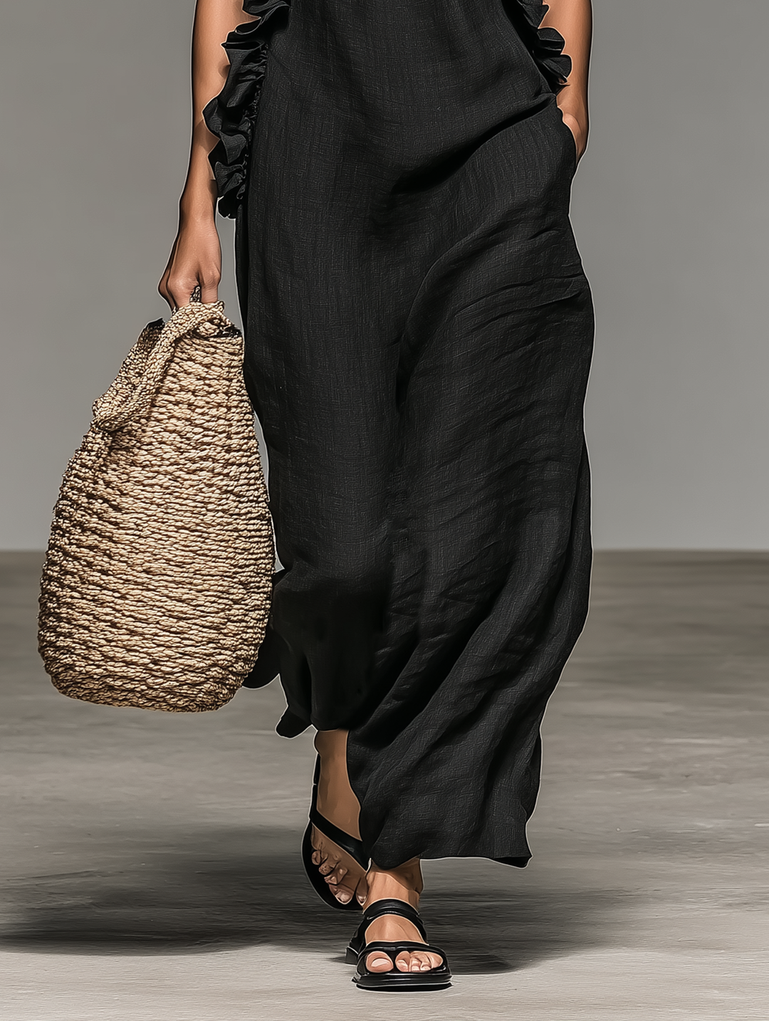 Iris | Sleeveless Ruffle Maxi Dress