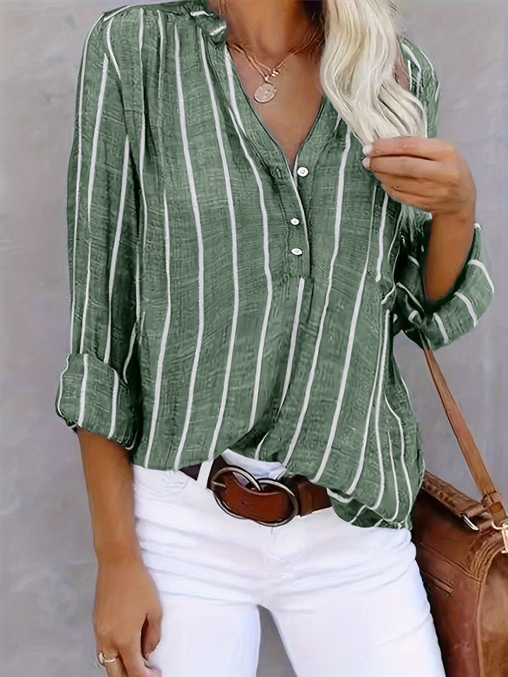Sharon | Casual Striped V-Neck Top