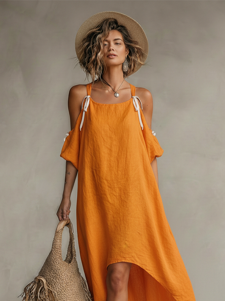 Mango | Cold Shoulder Hi-Low Dress