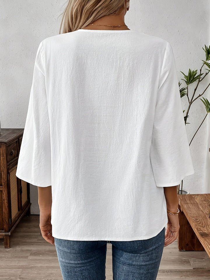Martha | V-Neck Short Sleeve Shirt