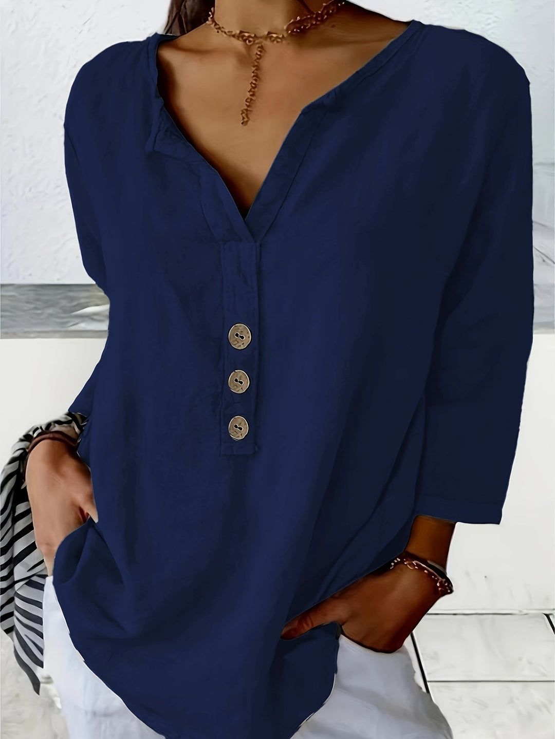 Patricia | Oversized V-Neck Blouse