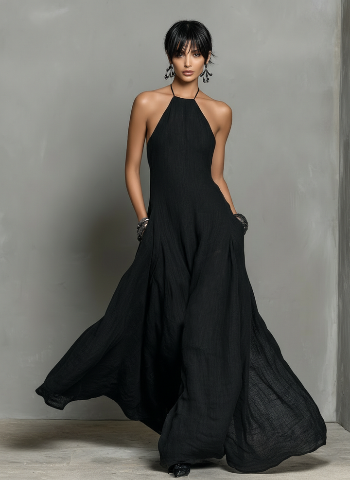 Sienna | Halter Neck Sleeveless Maxi Dress