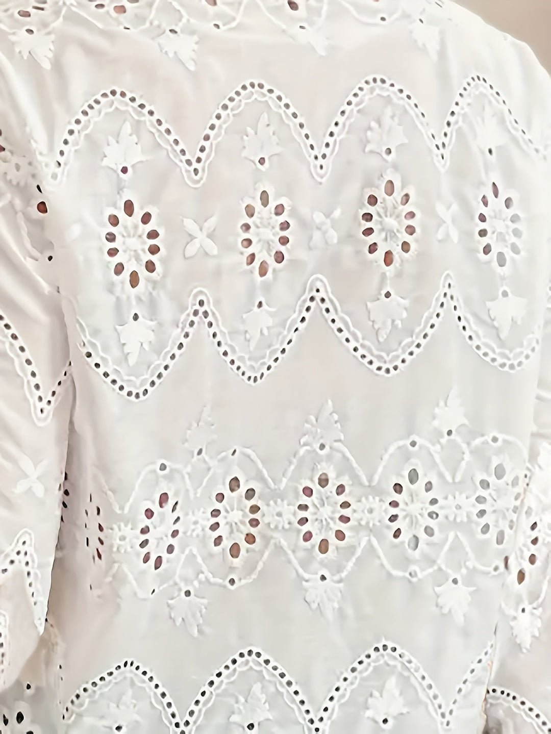 Elaine | White Lace Floral Blouse