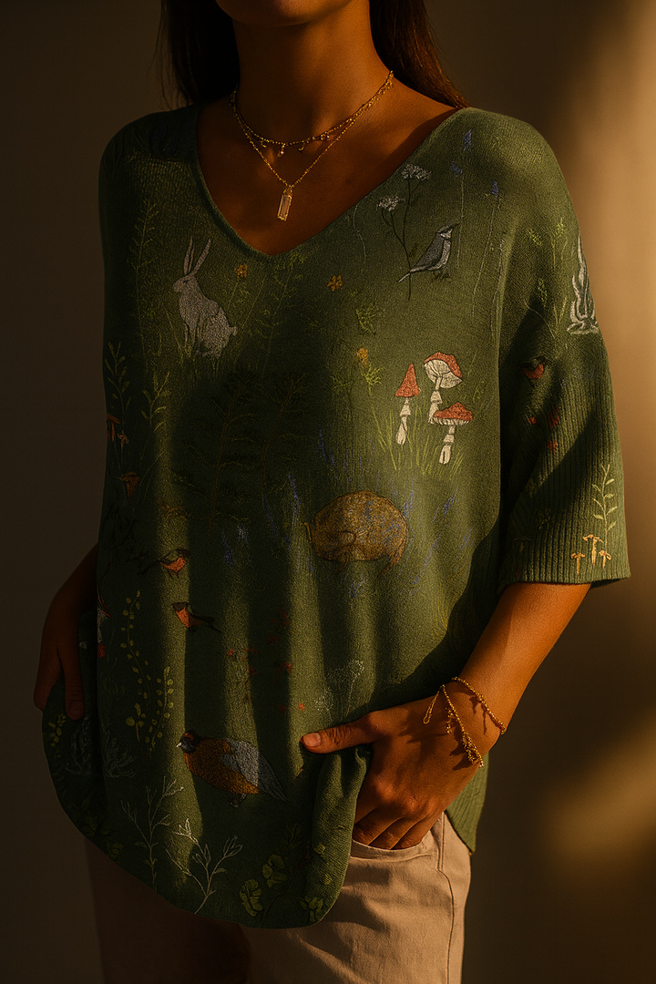 Rose | Vintage Floral Knit Pullover