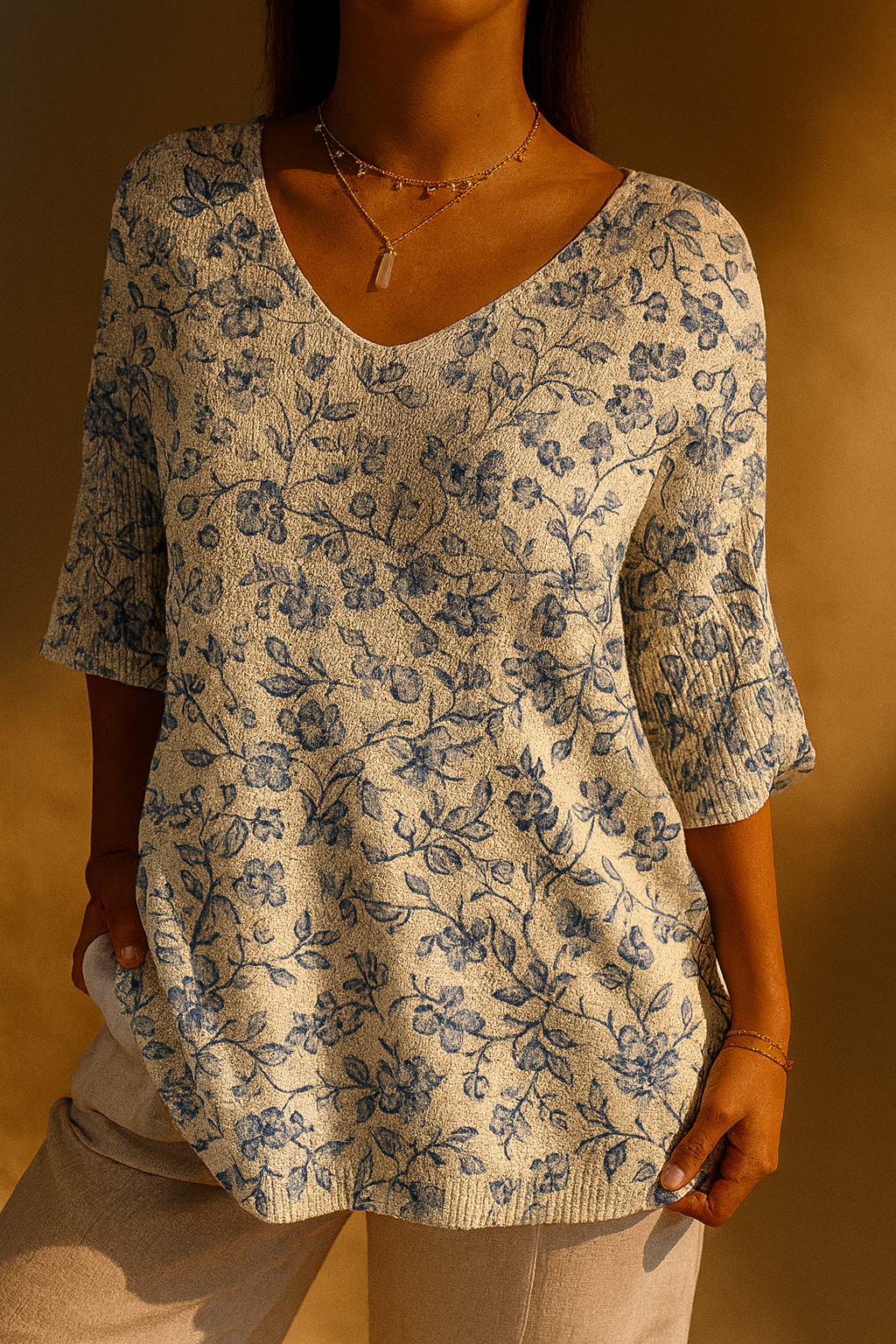 Sophie | Vintage Floral Knit Pullover
