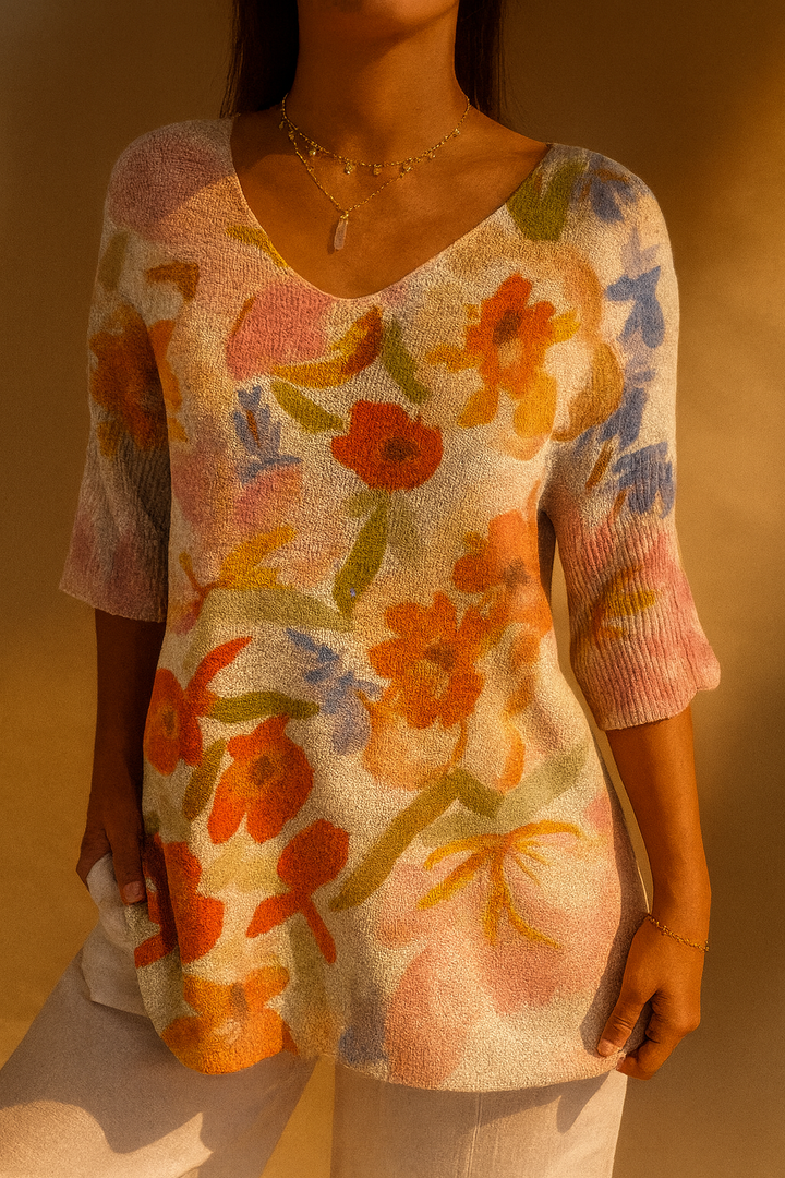 Grace | Vintage Floral Knit Pullover