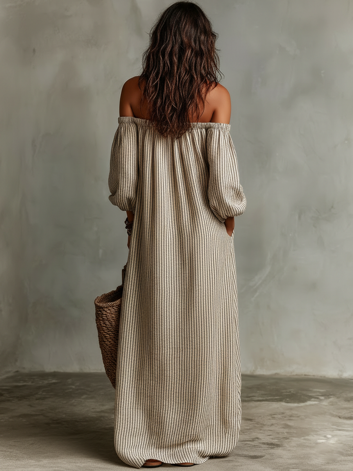 Isla | Off-Shoulder Long Sleeve Maxi Dress