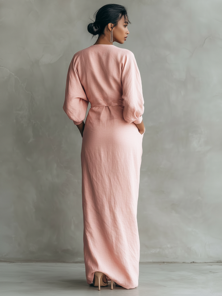 Lena | V-Neck Relaxed Maxi Dress