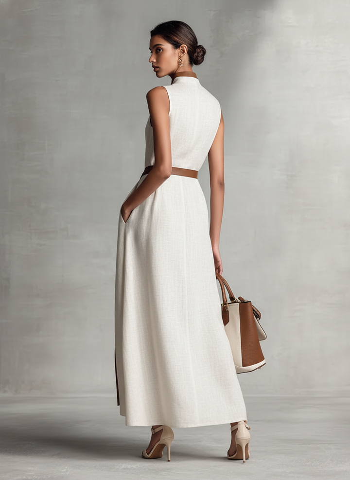 Eden | Tie-Waist V-Neck Midi Dress