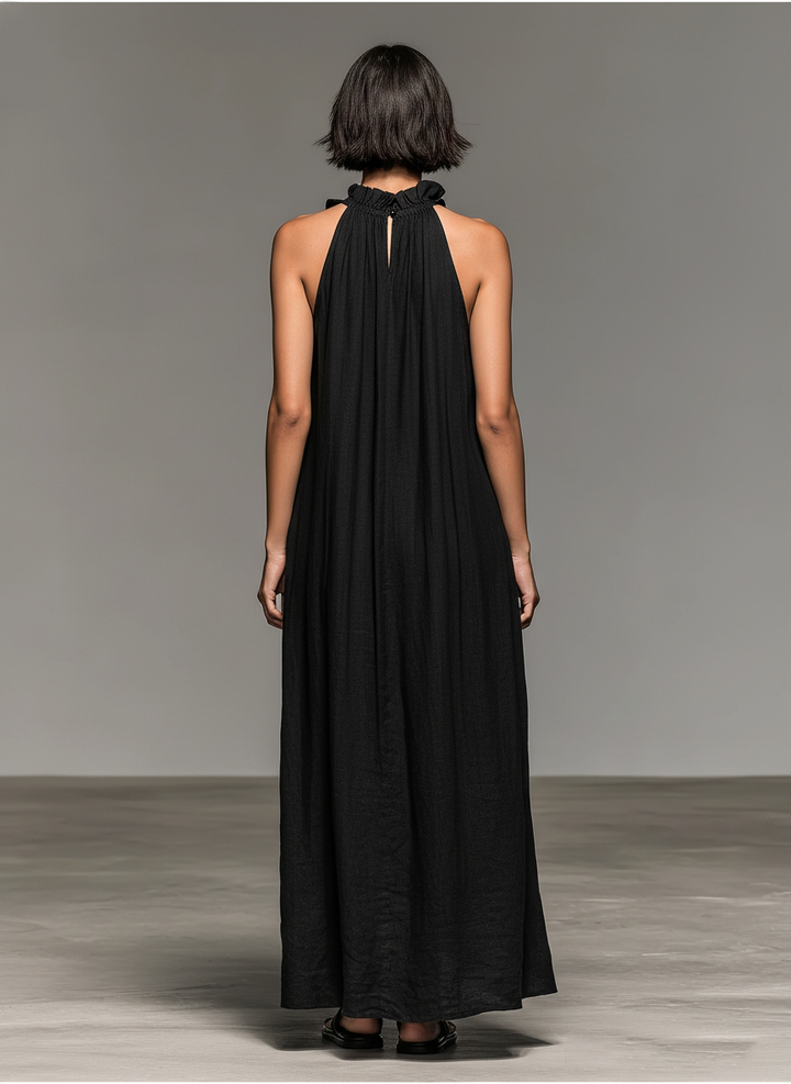 Iris | Sleeveless Ruffle Maxi Dress