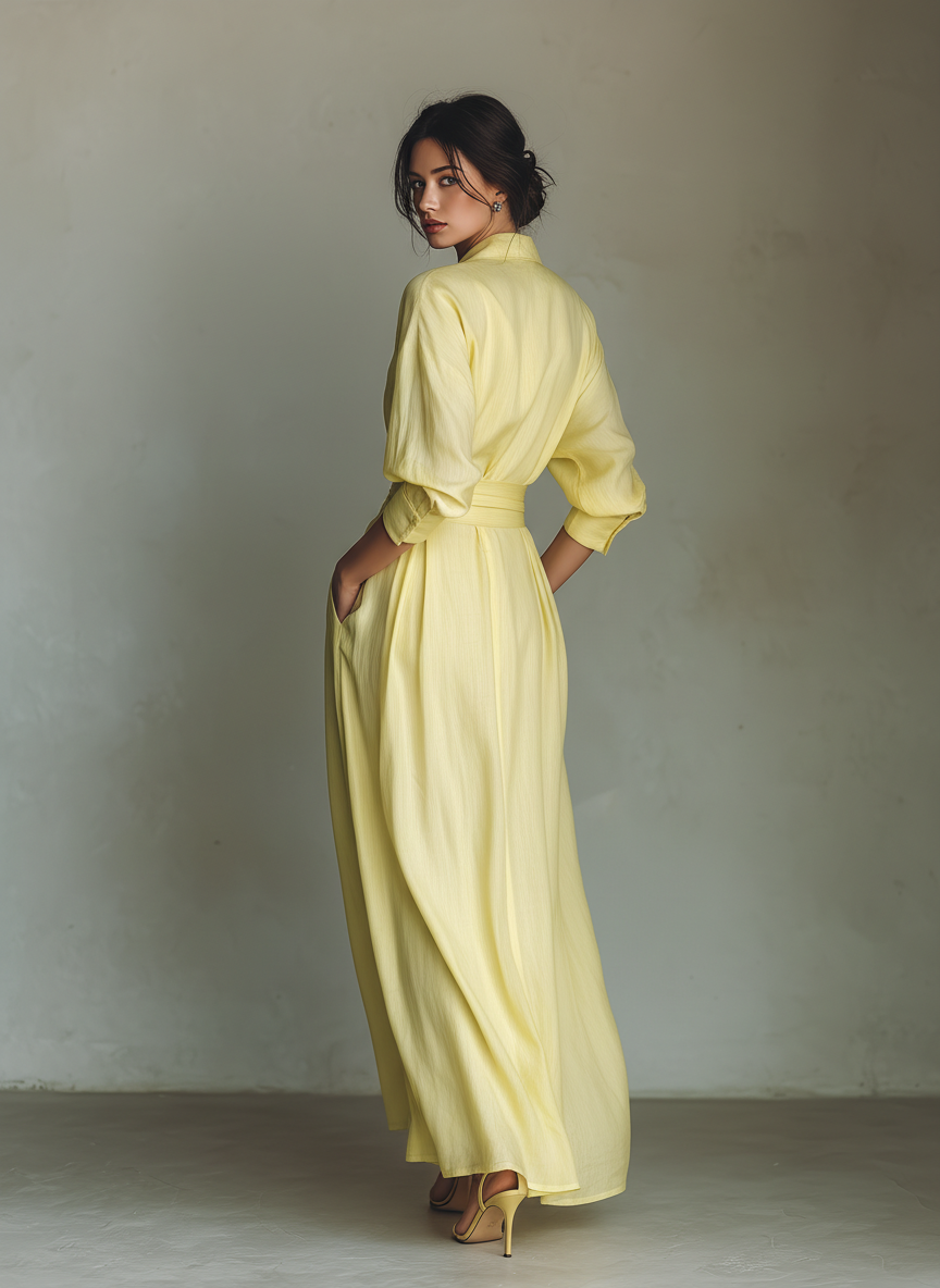 Sunny | Tie-Waist Shirt Maxi Dress