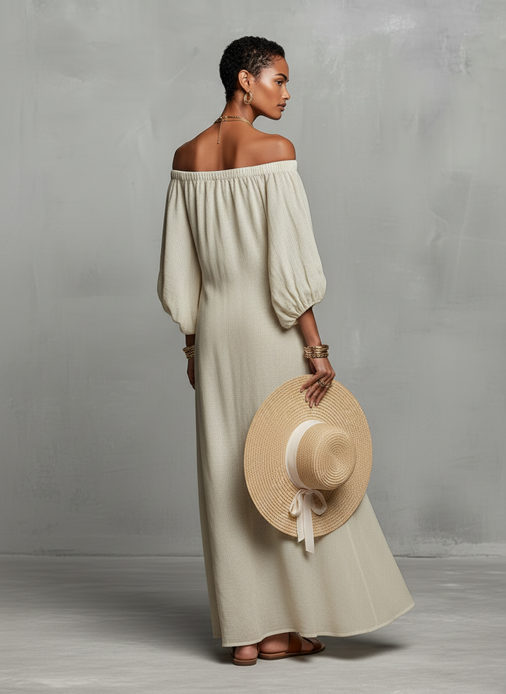 Lorena | Off-Shoulder Embroidered Maxi Dress