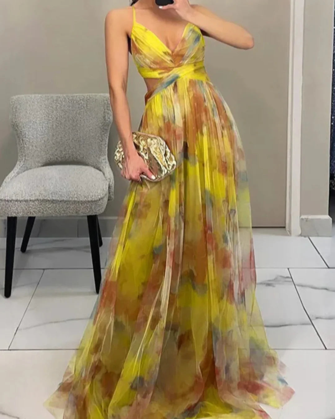 Giselle | Enchanting Maxi Dress with Floral Pattern
