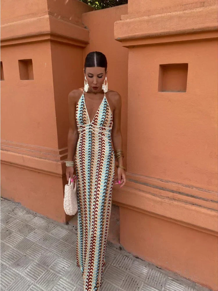 Roxanne | Backless Dress with Halter Neck