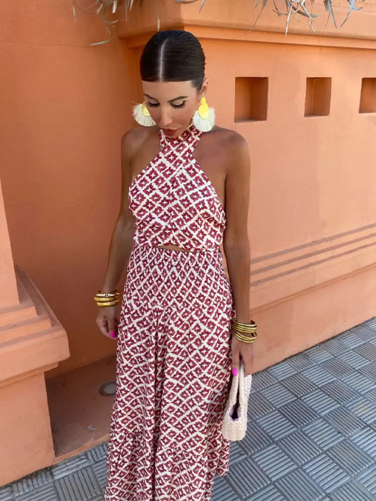 Mickay | Elegant Draped Midi Dress with Exposed Shoulders