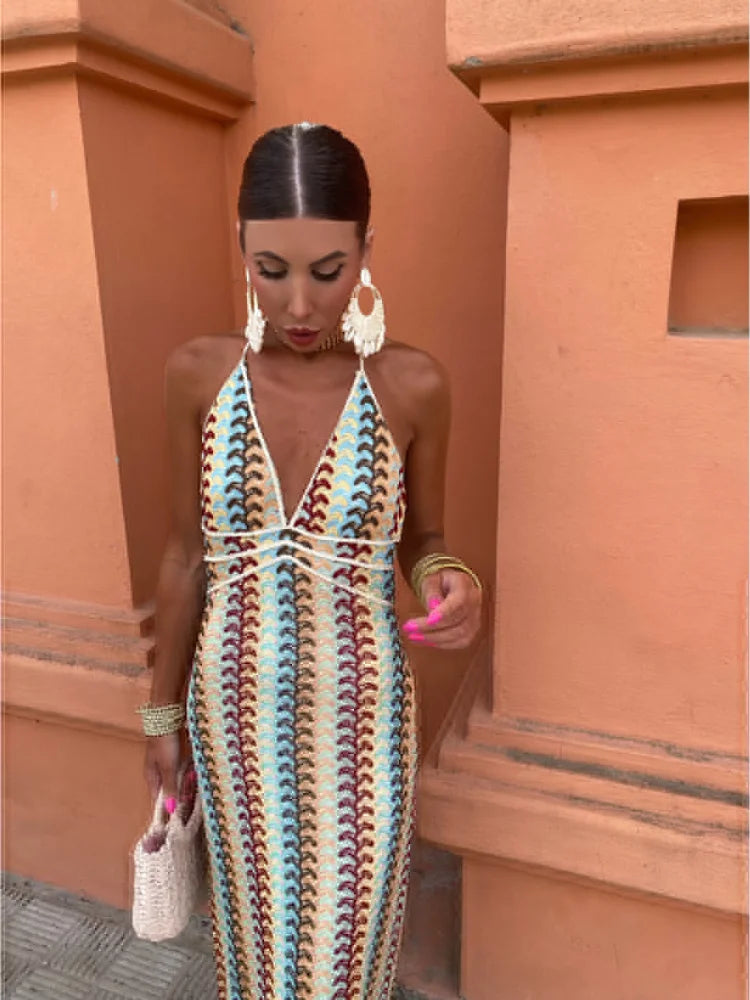 Roxanne | Backless Dress with Halter Neck