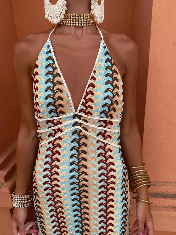 Roxanne | Backless Dress with Halter Neck