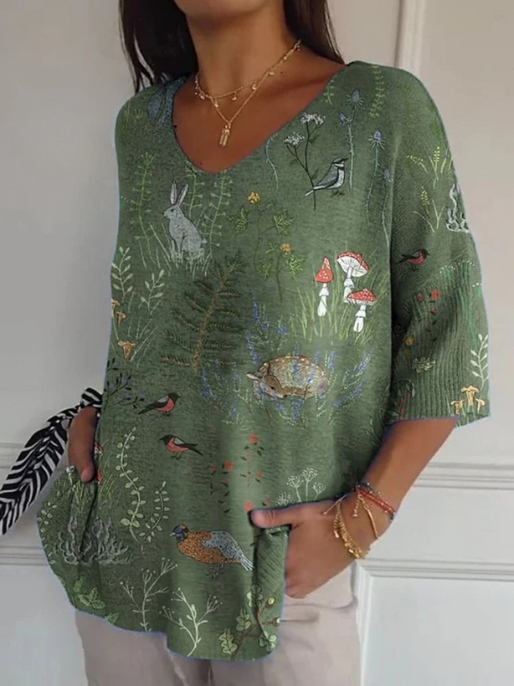 Rose | Vintage Floral Knit Pullover