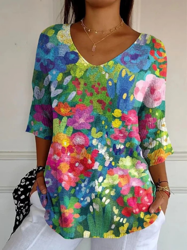 Elise | Vintage Floral Knit Pullover