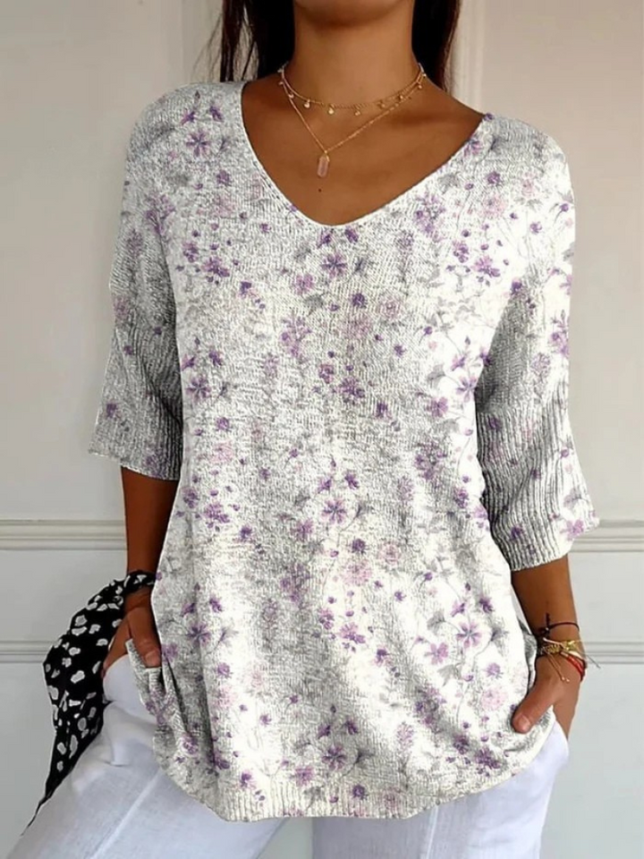 Heather | Vintage Floral Knit Pullover