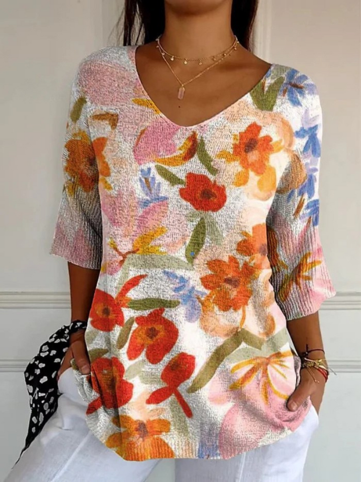 Grace | Vintage Floral Knit Pullover