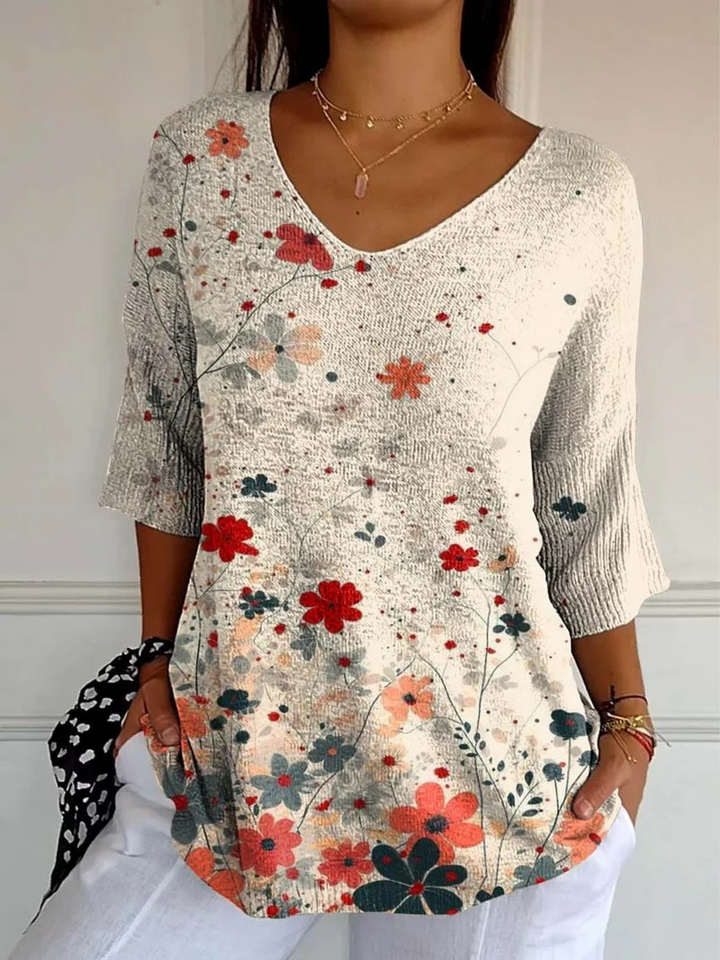 Anna | Vintage Floral Knit Pullover