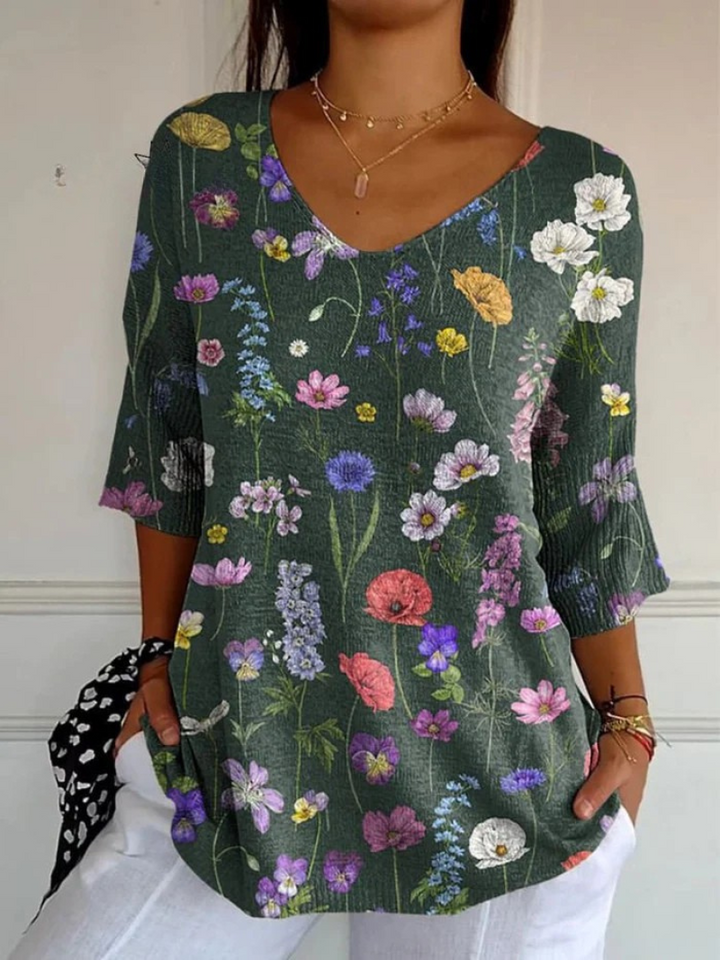 Joan | Vintage Floral Knit Pullover
