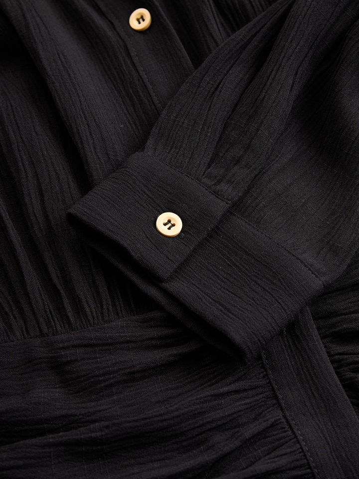 Esme | Pleated Single-Breasted Maxi Dress