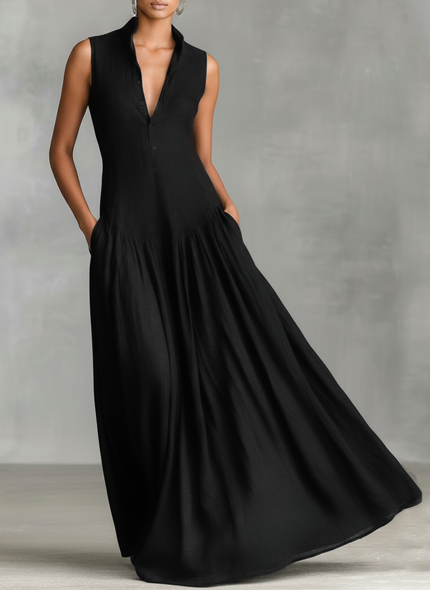 Ada | Clean Sleeveless Maxi Dress