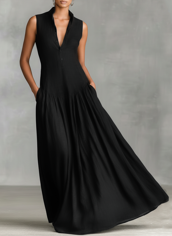 Ada | Clean Sleeveless Maxi Dress