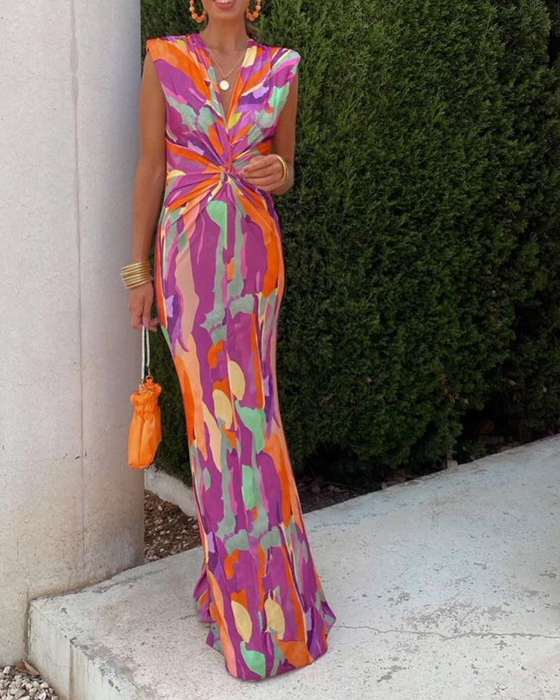 Élodie | Long Sleeveless Dress with Tying