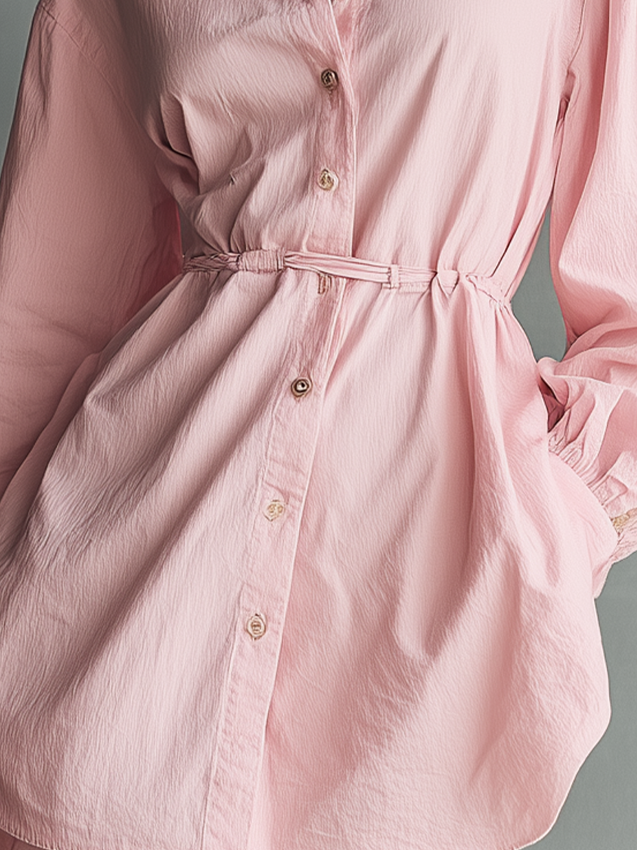 Rosie | Balloon Sleeve Collared Mini Dress