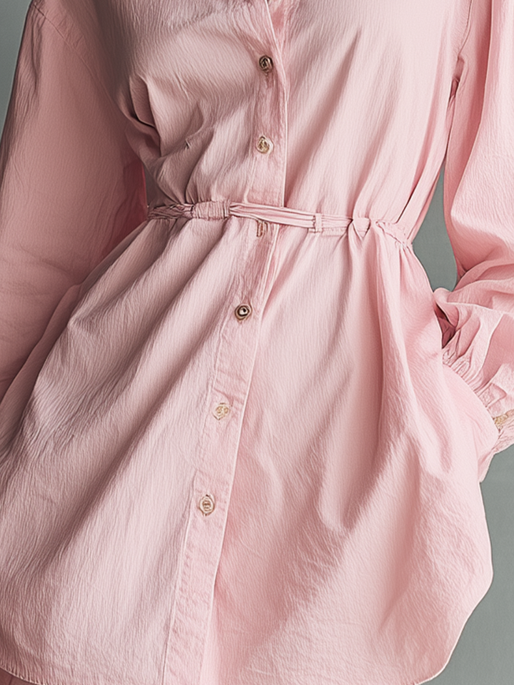 Rosie | Balloon Sleeve Collared Mini Dress