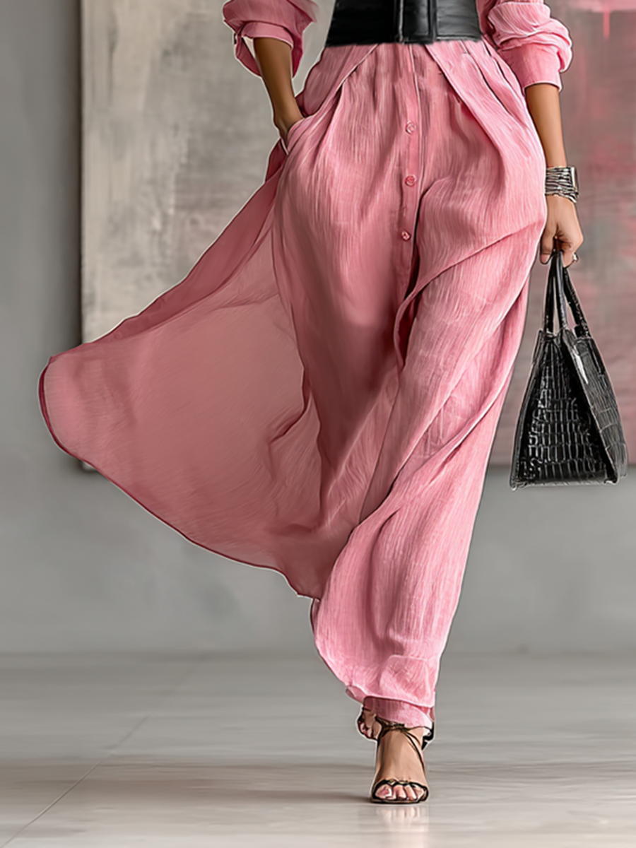 Nell | Belted Lapel Maxi Shirt Dress