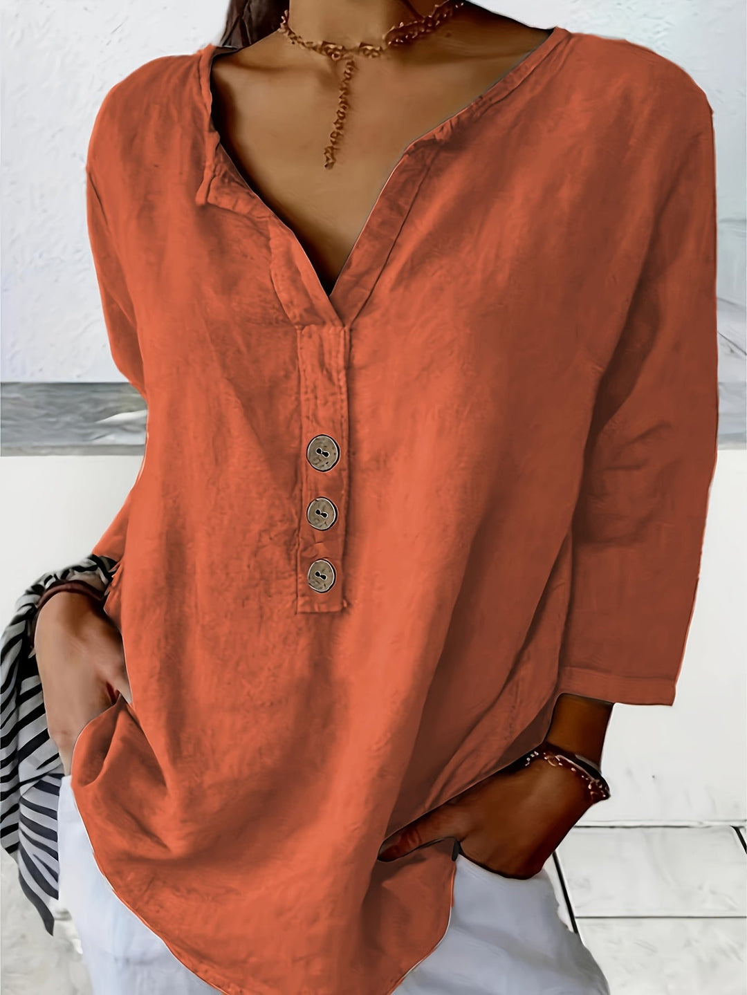 Patricia | Oversized V-Neck Blouse